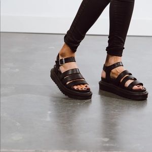 Shop Stevie knock off black doc martin sandals. 8